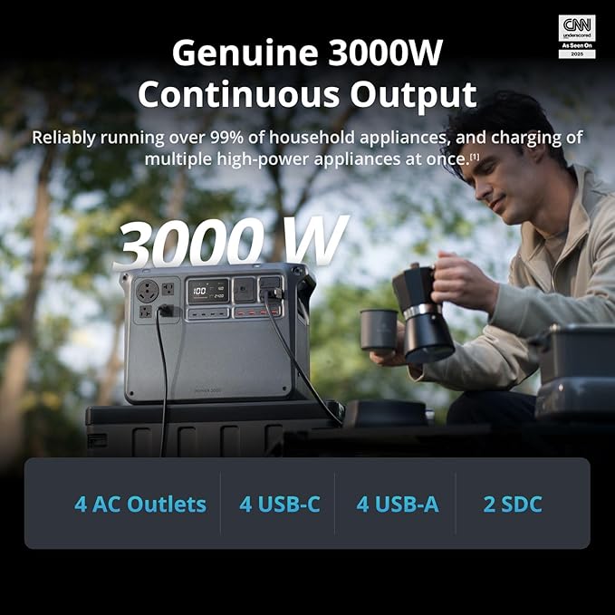 DJI Power 2000 Portable Power Station SDC to Mavic 3 Cable 2048Wh LFP Battery Compact Size 3000W Stable Output Drone Ready in 30 Mins Camping Filmmaking Flight Session