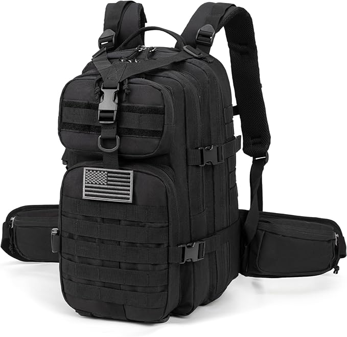 Camo hunting backpacksmall tactical backpack military backpack for men camping backpack 3-day bag(Black)