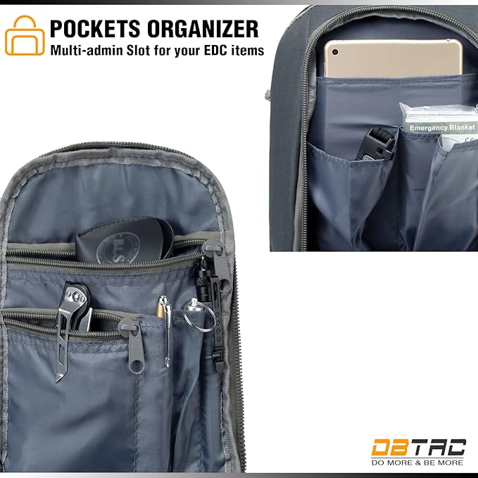 DBTAC Tactical Sling Bag | 8L Military Shoulder Chest Pack for Full Size Concealed Carry Range Travel Outdoor Sports | Range Travel Outdoor Sports Military