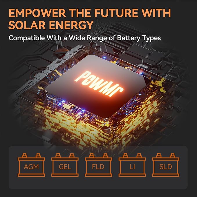 PowMr 3000W Solar Inverter 24V to 110/120Vac Pure Sine Wave Power Inverter 3000 watt Max.PV Input 4000W 450V 13A Built-in 80A MPPT Controller and fit for 24V Lead-Acid and Lithium Battery