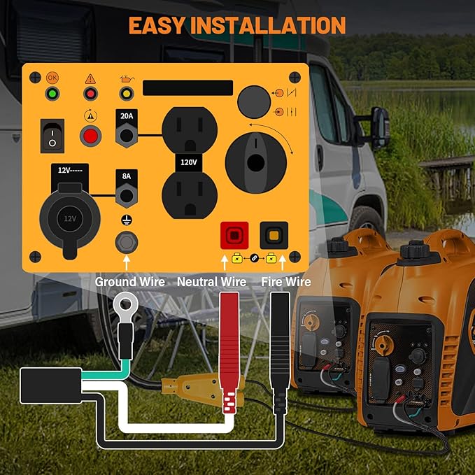 MECMO 50 Amp Parallel Cord Kit for Generator 120V 50A RV (14-50R) cUL Listed Inverter Generator Parallel Connection Kit for Combine Power with Two Inverter Generators Cord