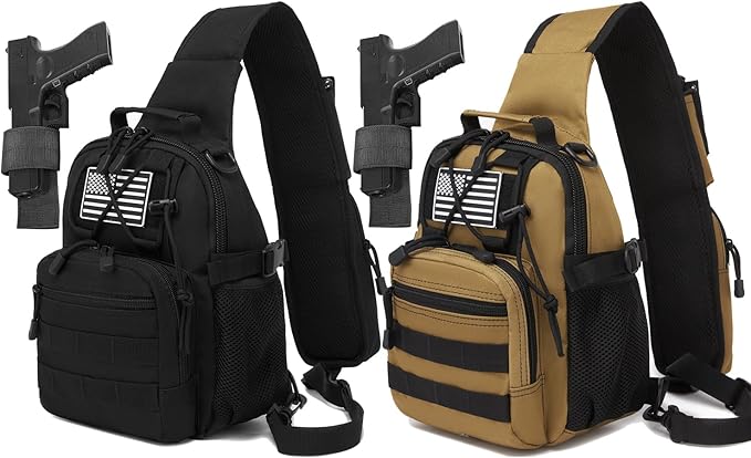 ATBP Small Tactical Holster Sling Backpack Accessories Shoulder Pouch Water Bottle &amp Radio Holder Crossbody Bag for Men