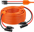 Solar Panel Extension Cable 50FT - MOOKEERF 10AWG+14AWG Solar Wire with Female &amp Male IP68 Waterproof Connector for RV Photovoltaic Systems Home Boat Solar Panels Car
