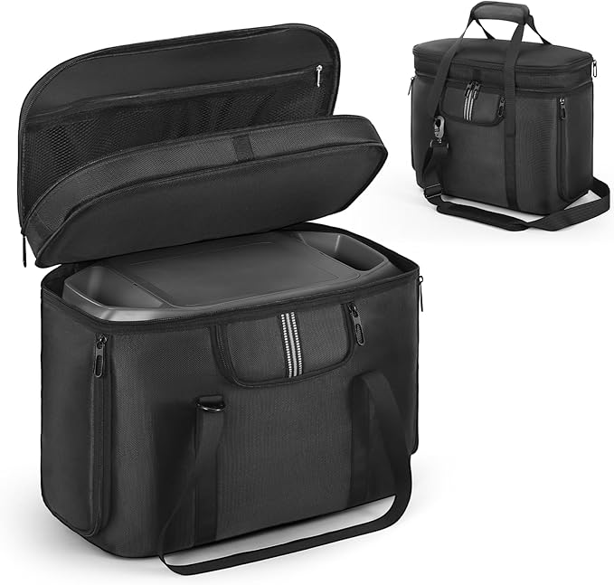 Portable Power Station Carrying Case Compatible with EF ECOFLOW DELTA 2 Power Station Generator Protective Shoulder Storage Bag Cover with Pocket for Outdoor Travel Camping Charging Accessories
