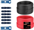 Solar Cable 50Ft 15M 10 awg Wire 50FT Black + 50FT Red 10 Gauge Solar Extension Cable Wire with 4 Pairs Solar Connectors for RV Photovoltaic Systems (50 Black red)