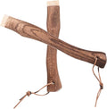 Outanaya 2Pcs Curved Wooden Axe Handles with Hanging Hole Solid Wood Replacement Handles for Hatchet and Mini Axe 26Cm and 33Cm Options with Wooden Wedges Suitable for Camping
