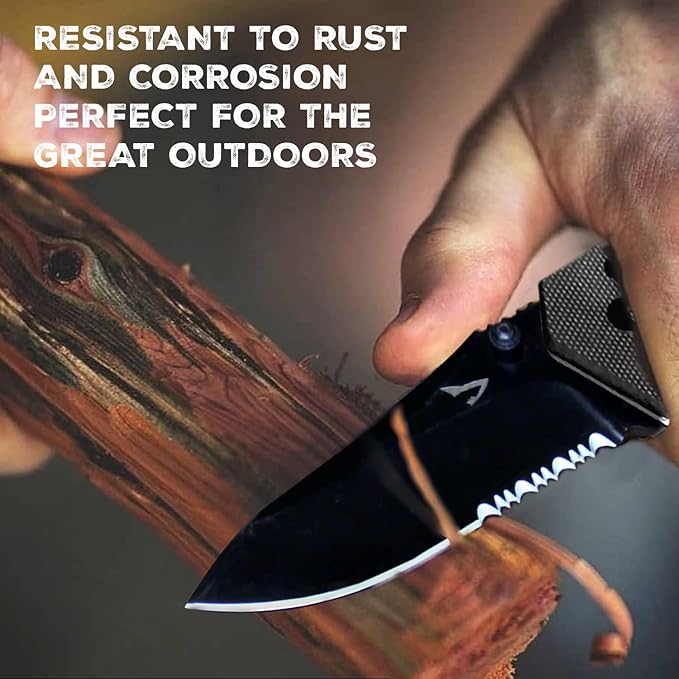 Serrated Pocket Knife 3 Sharp D2 Blade Big Pocket Knife 7.5 Total Length Textured G10 scale Crossbar Lock Reversible Clip Ball Bearing Pivot Ideal for Hunting Camping Pocket Knife EDC Ser