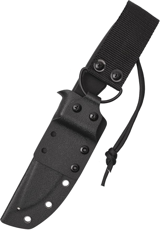 SCHNITZEL TRI - Outdoor Knife with Kydex Sheath and Dangler Carrying System – Bushcraft-Knife Outdoor Leisure Adult (Black)