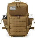 QT&ampQY 25L/45L Military Tactical Backpack For Men Molle Daypack 3 Day Bug Out Bag Hiking Rucksack With Bottle Holder
