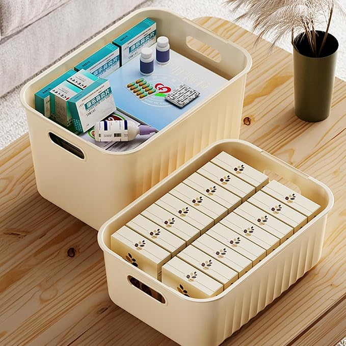 6 Pack Plastic Storage Bins Containers with Lids Sensory Bin with Handle  Craft Snacks Storage Organizing Container for Home Office and School Supplies Stackable Durable Multi-Purpose Box/Bin