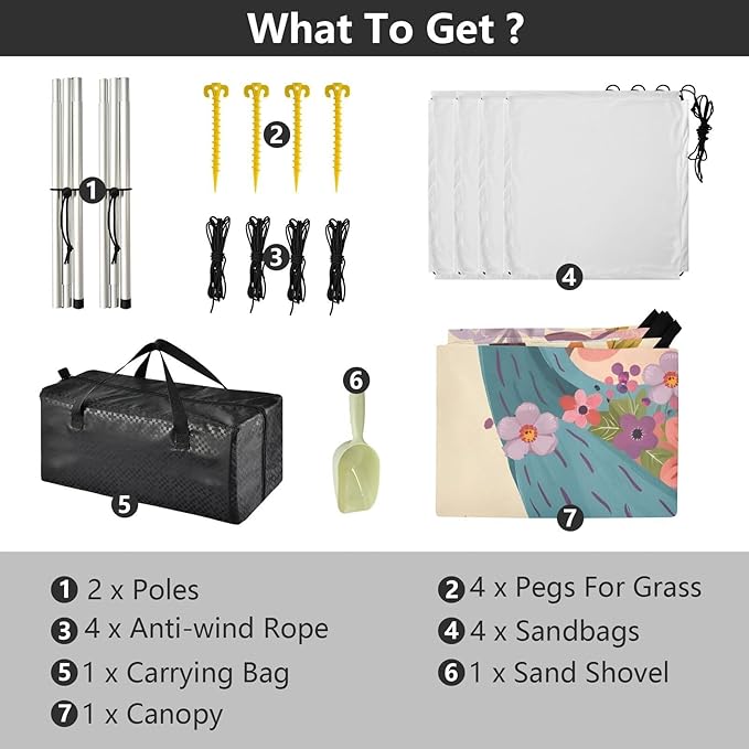 ALAZA Sloth Tree Branch Beach Tent Sun Shelter Portable Canopy Sunshade for Outdoor Camping Picnics Backyard Fun 10x9 ft