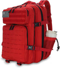 Sparklekle Military Tactical Backpack 45L 3 Day Assault Pack Waterproof Molle Hiking Rucksack for Men&ampWomen (Red)
