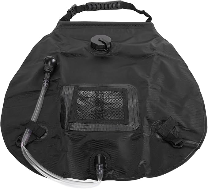 Solar Shower Bag Portable 20L Solar Heating Camping Shower Bag with Thermometer for Outdoor Camping Hiking Beach PVC Material 47x50cm