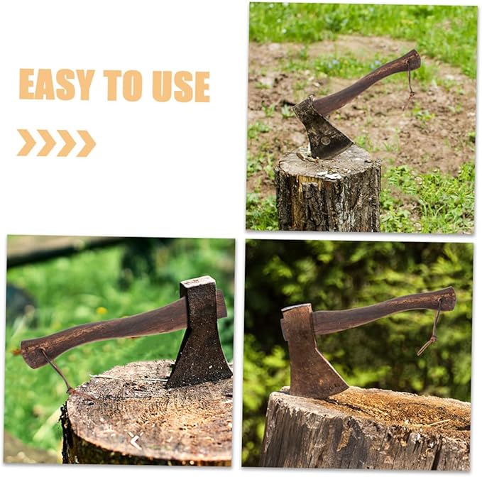 balacoo 6pcs Wooden Axe Grip Axe Handle Replacement Hardwood Handle for Firewood Gardening Hiking Hunting