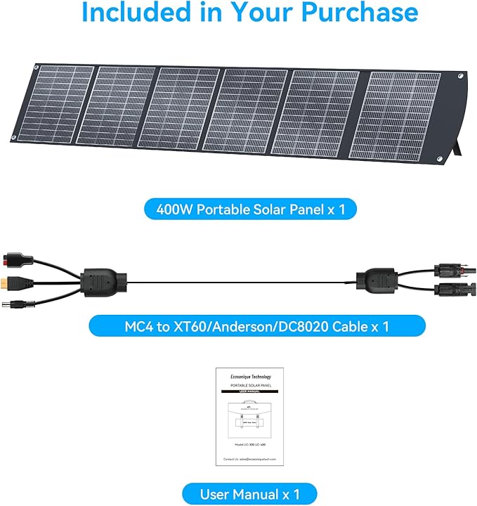 400W Portable Solar Panel for Most Power Stations Foldable &amp Lightweight Solar Suitcase with Kickstands 40V MC4 &amp Multi-Output for Solar Generators RVs Camping and Outdoor Use