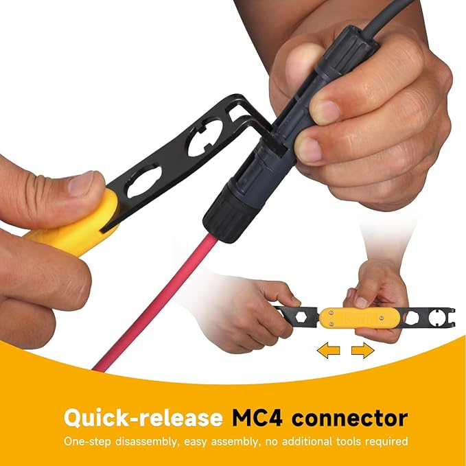 Universal MC4 Disconnect Tool Metal MC4 Tool with 6-in-1 Wrench Efficient Solar Connector Tool for Assembly and Disassembly PV Connectors