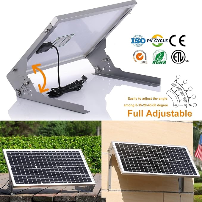 SUNER POWER 12V 30W Solar Battery Charger Maintainer Built-in UltraSmart MPPT Controller Adjustable Mount Bracket Waterproof 30 Watt Solar Panel Kit for 12 Volt SLA Deey Cycle AGM Lifepo4 Battery