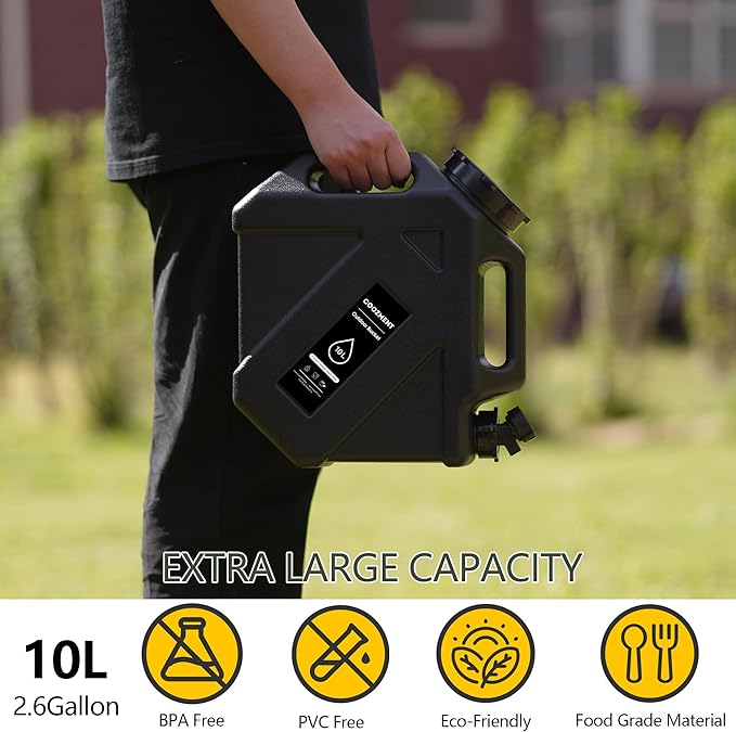 3.2 Gallon/5 Gallon Water Containers with Spigot BPA Free Water Jug Military Green Water Tank Multifunction Water Storage Containers for Camping Outdoor HikingEmergency Stroage