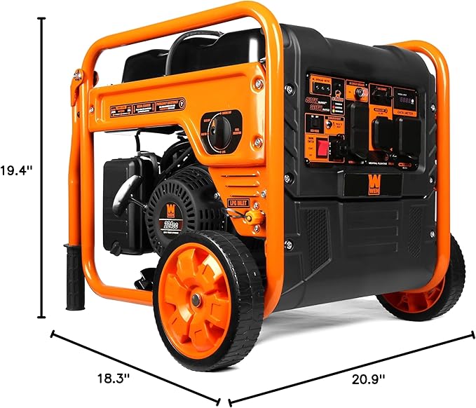 WEN DG4500iX 4500-Watt RV and Transfer-Switch-Ready Dual Fuel Open Frame Inverter Generator with Electric Start and CO Watchdog