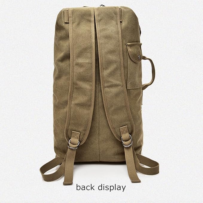 Military Duffel Bag Top Load Double Strap Canvas Backpack Army Travel b