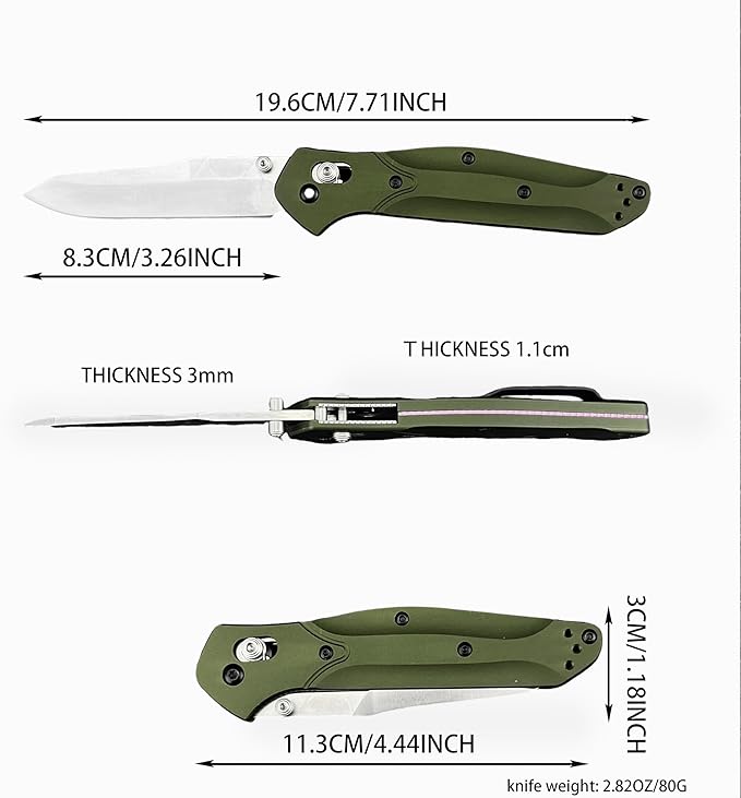 3.14 Inches D2 Steel Blade &amp Aluminum Handle Thumb Stud Manual Open Folding Knife EDC Suitable for Outdoor Camping Hiking and Adventure with Shoulder Straps Pocket Knife