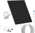 Zivif 8W Solar Panel for Security Cameras Solar Panel Charger Camera with USB-C Cable DC 5.5x2.1mm &amp Micro USB Port IP66 Waterproof with Adjustable Mount 7.2FT Cable