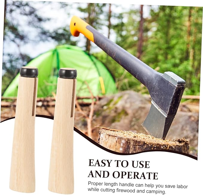 Kisangel 2-Pack Wooden Replacement Handles for Axes Sturdy Oak Wood Axle Replacement Smooth Finish for Woodworking Tools and Camping Gear
