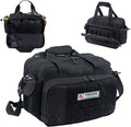 Tactical Pistol Range Bag for 3 Handguns Gun Range Bag with 6 Magazine Slots Lockable Zippers Ammo Storage MOLLE Handgun Case for Shooting Range Accessories