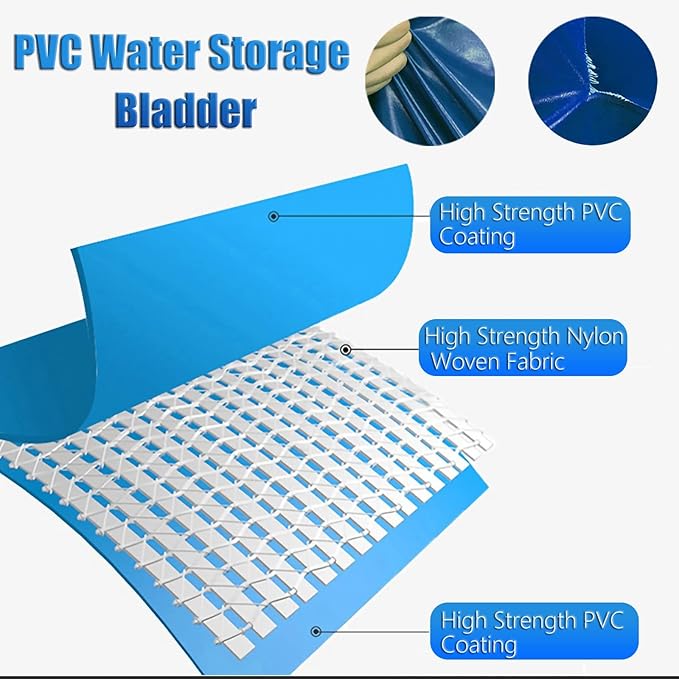 Foldable Portable Soft Water Bag Large Capacity Collapsible Storage Containers for Emergency/Temporary Water Storage Rectangular Cube Tanque De Almacenamiento De Agua/Rainwater Bag for Fire Protect