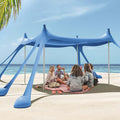 Gardentime Beach Tent Canopy with 8 Sandbags 4 Aluminum Poles Pop Up Portable Camping Sun Shelter Easy Set Up with 2 Sand Shovel Ground Pegs Carrying Bag for Outdoor BeachPicnic Fishing
