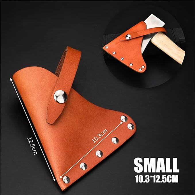 Small Axe Head Cover Hatchet Head Sheath Holster PU Leather Axe Case Camping Axe Cover Protector Not Including Axe for Outdoor Camping Blade Protection