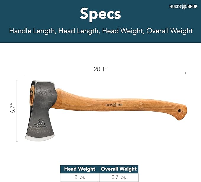 Hults Bruk 840712 Aneby Hatchet - 2 lb Head 20 Handle
