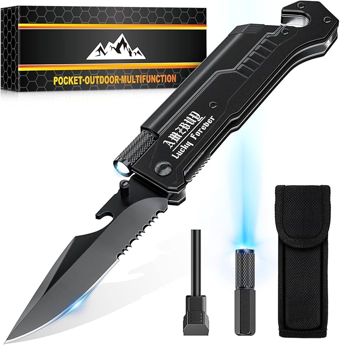Stocking Stuffers for Men Dad Gifts: 2Pack Christmas for Adults Women Present Idea 7-In-1 Multi Tool Camping Fishing Multitool Birthday Gadgets for Him Boyfriend Husband Who Have Everything