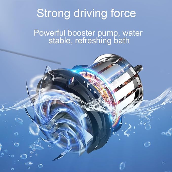Shower Pump Rechargeable Adjustable Water Flow Pumping From Bucket 60 Minutes Running Time Suitable for Hiking