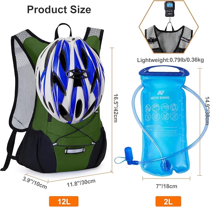 Lightweight Hydration Backpack Running Backpack with 2L Water Bladder Hydro Water Daypack for Cycling Hiking Rave for Men Women