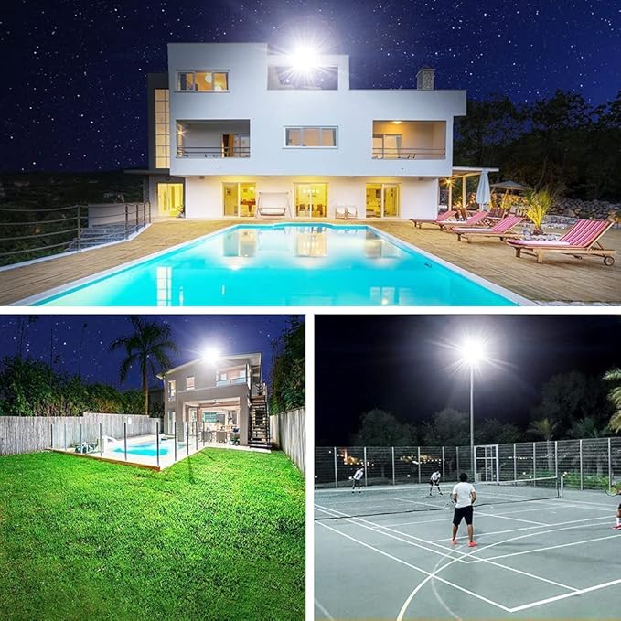 YANYCN 2 Pack 800W LED Flood Light Outdoor3750W Equivalent Super Bright FloodLight with Plug88500LM 5000K Daylight White IP66 Waterproof Commercial Lighting for Sports FieldsCountsArenaStadium