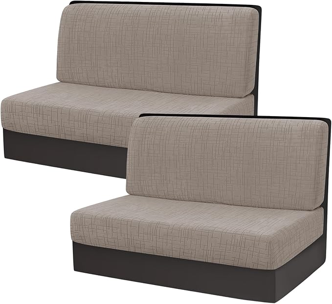 KRFOONN RV Dinette Cushion Covers Stretch Camper Cushions Covers Replacement Couch Cushion Slipcovers Washable Loveseat Slipcovers for Travel Trailer Couch (2 Backrest Cover &amp 2 Bench Cover T5)