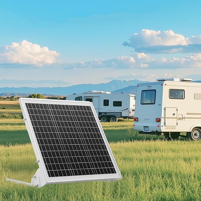VEVOR 20W 12V Solar Battery Trickle Charger Maintainer Mono Solar Panel Battery Charger with Built-in MPPT Controller &amp Adjustable Mount Bracket IP65 Waterproof for Car Boat RV Trailer House Roo