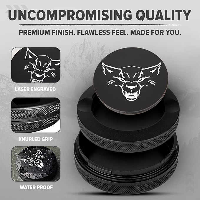 Premium Zyn Metal Can - Waterproof Moisture &amp Odor Proof - Metal Zyn Container - Dip Can Zyn Tin Zyn Holder with Knurled Edges Aluminum Zyn Can &amp Organizer