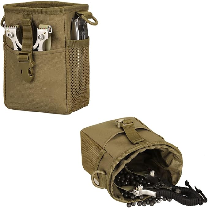 Tactical Slingshot Balls Pouch Molle Drawstring Small Dump Pouch Military Storage Case Holster Utility Belt Fanny Hip Holster Bag Gadget Gear Pack Tool Pocket