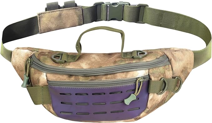 Tactical Fanny Pack for Men Women - 5L Waterproof Multifunctional Tactical Waist Hip Crossbody Bag for Outdoor Cycling Hiking HuntingUrban Rubble Camo