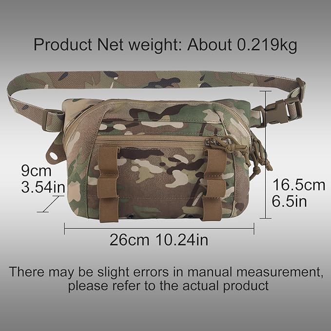 Zhongren Tactical Drop Waist Pouch Adjustable Waist Belt Bag Molle Tool Pouch with Hook and Loop for Tactical Vest Chest Rig (Camo)