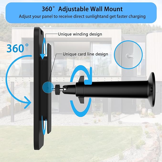 4W Solar Panel Charging Compatible with Blink 4th Gen/3rd Gen/XT/XT2 and SimpliSafe Camerawith 13.1ft Waterproof Charging Cable IP65 WeatherproofIncludes Secure Wall Mount