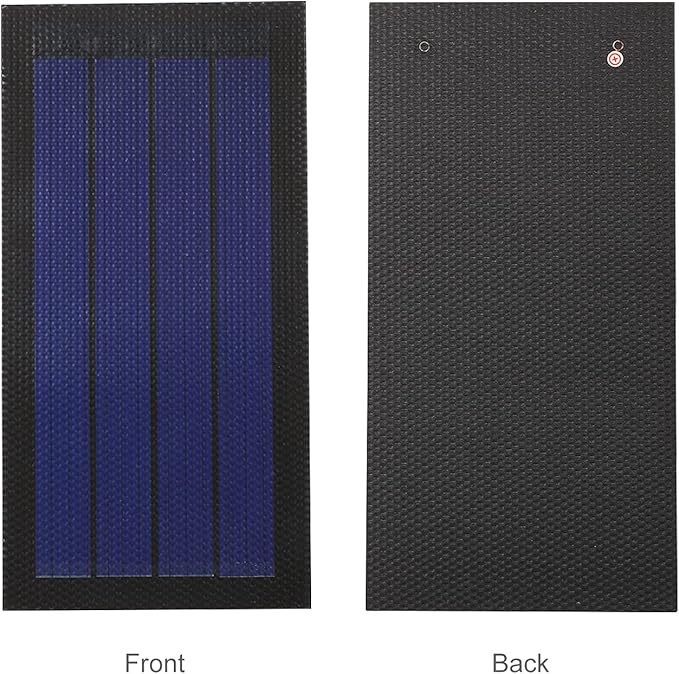 YUHOME 1W 6V Flexible Solar Panel Small Thin Amorphous Silicon Solar Cell DIY Waterproof Camping Portable Power Solar Panel Compatible for Light Fan Garden Pump Black