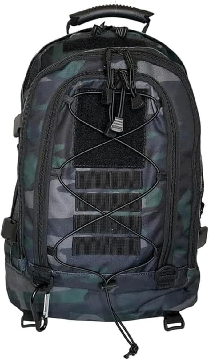 Camo Expandable Travel Backpack with 1000 Denier Cordura Polyester - Backpack For Men with Padded Straps &amp Multiple Compartments - Hiking Backpack for Campers Travelers with Large-Capacity Storag