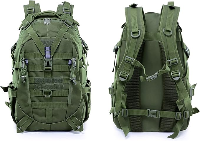 Military Tactical Backpack25L Army 3 Days Assault Pack BagOutdoor Tactical Bag Backpack for MenMolle Rucksack Waterproof (Green)