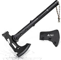 Freelander Camping Axe with Sheath Sharp Tactical Hatchet Axe with Clip and Bottle Opener Multi-Functional Hammer Tactical Tomahawk Survival Tomahawk Axe for Camping (Black 15 Inch)