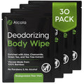 Alcala Deodorizing Body Wipes Individual Shower Wipes 100% Pure Biodegradable Bamboo Wet Wipes with Aloe Tea Tree Adult Body Wipes for Women &amp Men Ideal for Camping Hiking Hospitals &amp Gym (30