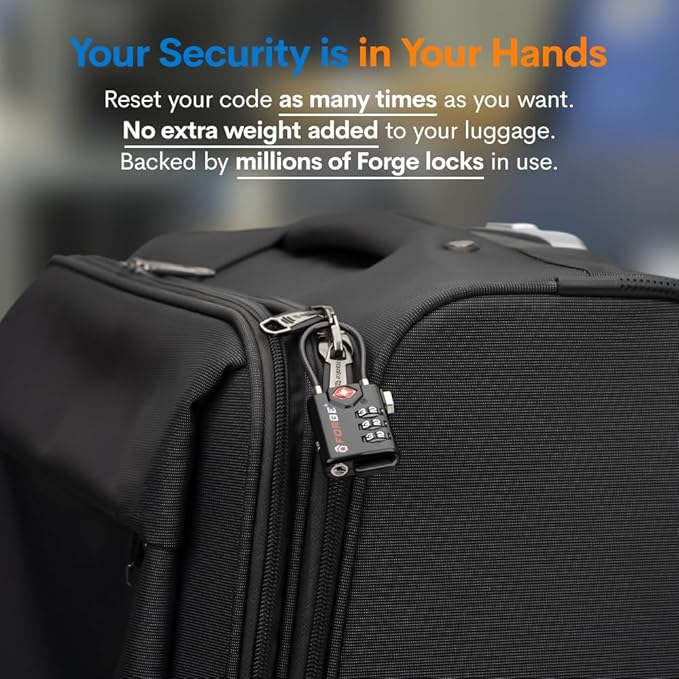 Open Alert TSA Approved Luggage Locks 6 Pack Easy Read Dials with Alloy Body.