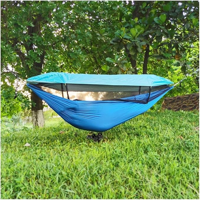 Portable Hammock Portable Hammock Suitable for Outdoor Camping Tent Hammock （Single Size: 270 * 1 40cm） for Backpacking Beach (Color : White Transparent Brown)